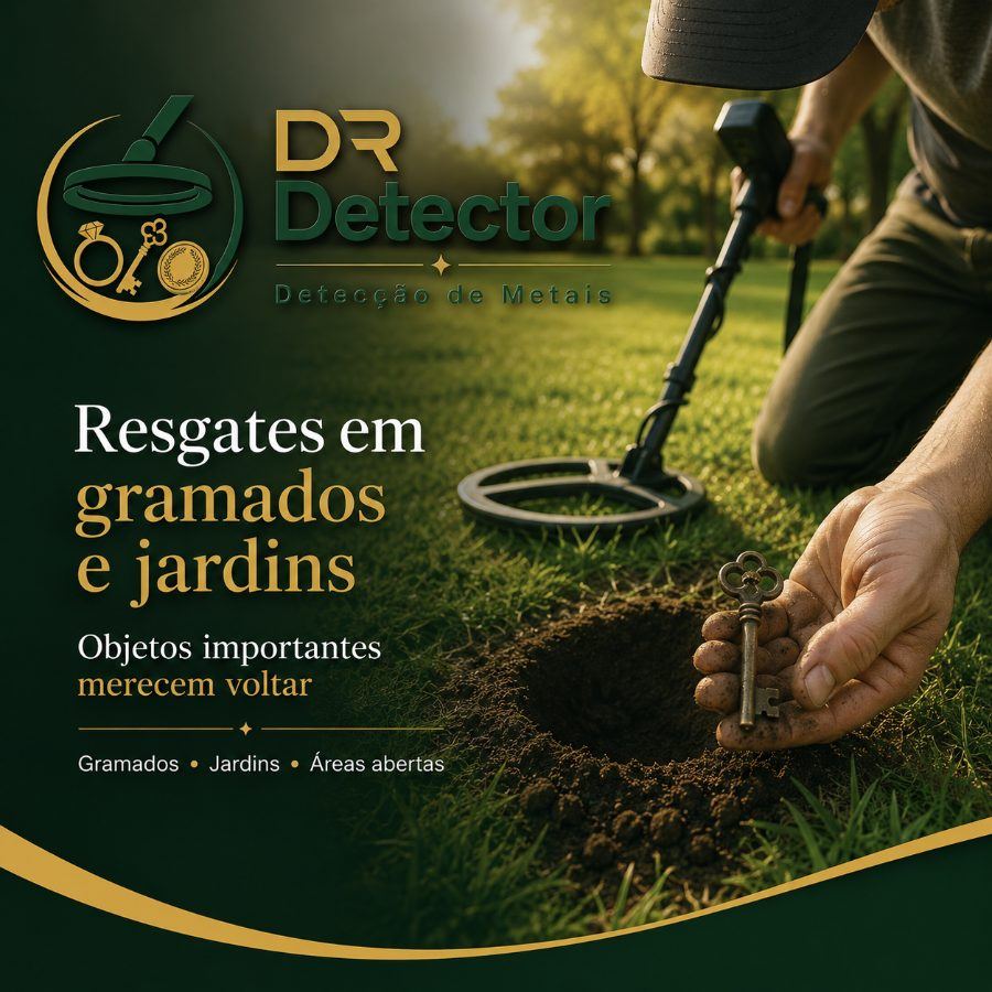 Resgate de chave perdida em gramado